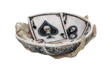 Dead Man's Hand Poker Skull Ashtray 4.75 Inch Width