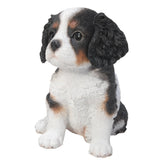 Adorable Seated King Charles Spaniel Puppy Collectible Figurine Amazing Dog Likeness Hand Painted Resin 6.5 inch Figurine Great for Dog Lovers Tabletop Decor