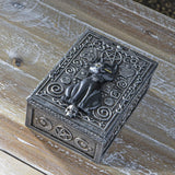 PACIFIC GIFTWARE Fortune Telling Black Cat Reader Design Sculptural Tarot Box Jewelry Trinket Keepsake Fengshui Lucky Talisman Home Accent Decor 5.25"L