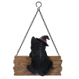 PACIFIC GIFTWARE Happy Halloween 3D Black Kitten Cat Figurine Welcome Sign Door Wall Plaque