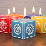 PACIFIC GIFTWARE Unscented Seven Chakra Colorful Candles Cube Set