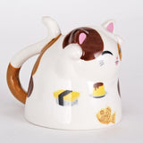 JAPAN COLLECTION Genki Cat Calico Tayo Topsy Turvy Double Walled Espresso 5 oz Drinking Cup Beverages Dining Tableware