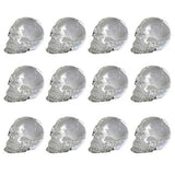 PACIFIC GIFTWARE 12 pcs Clear Crystal Like Mini Skulls Figurines Busts