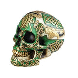 PACIFIC GIFTWARE Golden Celtic Lion Tribal Knot Tattoo Coat of Arms Red Skull Money Bank Figurine Coin