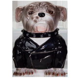 PACIFIC GIFTWARE Punk Rocker Bulldog Styling in a Leather Jacket with Collar Ceramic Cookie Jar