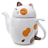 JAPAN COLLECTION Genki Cat Calico Tayo Ceramic Teapot with Strainer Infuser