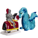 PACIFIC GIFTWARE Knight on Horse & Dragon Ceramic Salt and Pepper Shakers Set