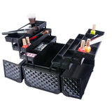 Makeup Train Case 13.5" Aluminum Professional Cosmetic Organizer Box with Adjustable Dividers (Silver)