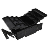 Makeup Train Case 13.5" Aluminum Professional Cosmetic Organizer Box with Adjustable Dividers (Silver)