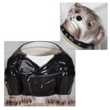 PACIFIC GIFTWARE Punk Rocker Bulldog Styling in a Leather Jacket with Collar Ceramic Cookie Jar