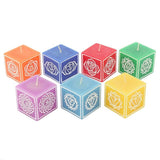 PACIFIC GIFTWARE Unscented Seven Chakra Colorful Candles Cube Set