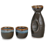 JAPAN COLLECTION Sake Set with Tokkuri Bottle and Two Sake Ochoko Cups Set