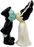 PACIFIC GIFTWARE Zombies Monster and Bride Magnetic Ceramic Halloween Salt and Pepper Shakers