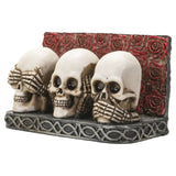 PACIFIC GIFTWARE See Hear Speak No Evil Gothic Skull Business Card Holder for Desk