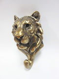 PACIFIC GIFTWARE Wild Animal Head Single Wall Hook Hanger Animal Shape Rustic Faux Bronze Decorative Wall Sculpture (Tiger)