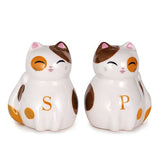 JAPAN COLLECTION Genki Cat Calico Tayo Salt and Pepper Shakers Ceramic Dispenser