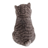 PACIFIC GIFTWARE Realistic and Cute Grey Tabby Kitten Collectible Figurine Amazing Detail Glass Eyes Hand Painted Resin Life Size 8 inch Figurine Perfect for Cat Lover Collectible