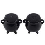 PACIFIC GIFTWARE Blank Black Ceramic Cauldron Salt And Pepper Set