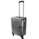 Professional Makeup Artist 2 in 1 Rolling Makeup Train Case Cosmetic Organizer with Easy Slide Extendable Storage Trays and Removable Trays