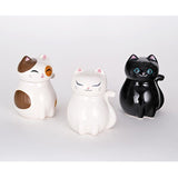 JAPAN COLLECTION Genki Cat Black Sora Soy Sauce Oil Vinegar Ceramic Dispenser With Lid Bottle Jar Seasoning Dispenser Kitchen Storage Tools
