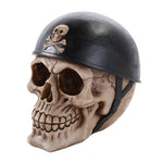 Motorcycle Biker with Skull and Crossbones Helmet Collectible Skull