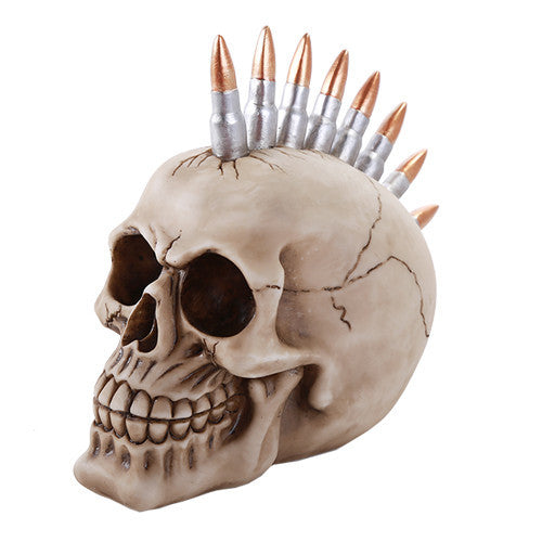 Skull Head Protruding Bullet Heads Collectible Figurine
