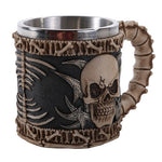 Gothic Tribal Skull Tankard Coffee Beverage Mug Stainless Steel Insert