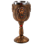 Egyptian Pharaoh King Tutankhamun Golden Wine Goblet Stainless Steel Liner 7oz