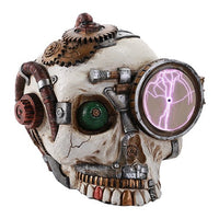 Steampunk Gearwork Plasma Plate Skull Desktop Collectible 7 Inch H
