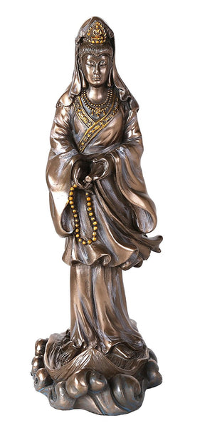 Bronze Kuan Yin Kwan Ying Statue Figure Deity Chinese Goddess of Compassion