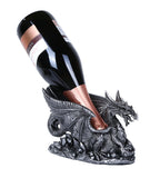 Mythical Dragon Wine Bottle Holder Medieval Fantasy Bar or Kitchen Table Decor Sculptures and Decorative Gothic Tabletop Wine Rack