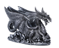 Mythical Dragon Wine Bottle Holder Medieval Fantasy Bar or Kitchen Table Decor Sculptures and Decorative Gothic Tabletop Wine Rack