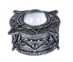 Medieval Fantasy Dragon Head with Crystal Orb Decorative Trinket Box Sculptural Decor 4.25 Diameter