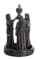 Triple Goddess Mother Maiden Crone Ceremonial Chalice Backflow Incense Holder
