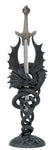 Mystical Spiral Dragon Letter Opener Desktop Decor 10 Inch Tall