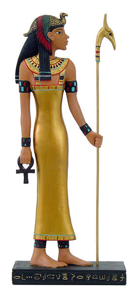 Ancient Egyptian Hieroglyph Inspired Goddess Isis Collectible Figurine 10" Tall
