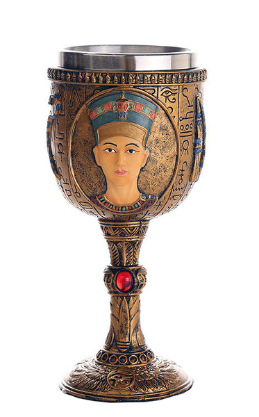 Egyptian Queen Nefertiti Royal Wife of Akhenaten Ceremonial Chalice Cup 7oz Wine Goblet