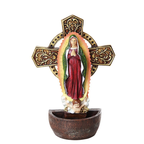 Our Lady of Guadalupe Holy Water Font Religious Sacrament Wall Decor 6.75 inches