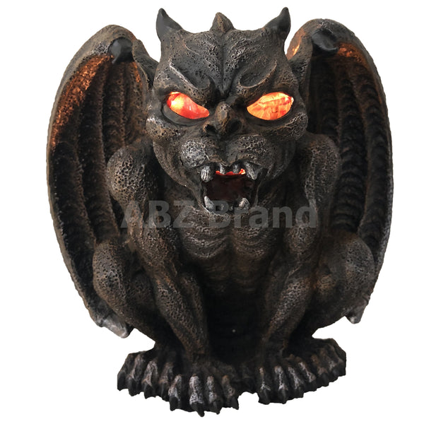 Guardian Vampire Winged Red Eye Standing Gargoyle Candle Holder Statue Figurine Gothic Myth Fantasy Sculpture Decor