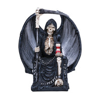 Grim Reaper Crystal Ball Fiber Optic Statue Figurine Gothic Myth Fantasy Sculpture Decor Battery Operated