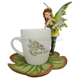The Dream Eden Collection Tea Time Jasmine Green Tea Fairy Tea Cup Set with Plate