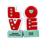 L.O.V.E Season Everything with Love Ceramic Magnetic Salt and Pepper Shaker Set