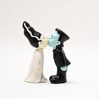 Zombies Monster and Bride Magnetic Ceramic Halloween Salt and Pepper Shakers