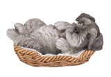 Puppy in Wicker Basket Pet Pals Collectible Dog Figurine 6.5 Inches L