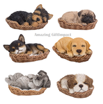 Puppy in Wicker Basket Pet Pals Collectible Dog Figurine 6.5 Inches L