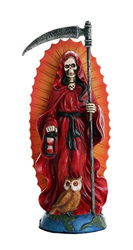 Santa Muerte Saint of Holy Death Standing Religious Statue 7.25 Inch (Red) Love Passion Relationship Santisima Muerte Sculpture