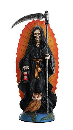 Santa Muerte Saint of Holy Death Standing Religious Statue 7.25 Inch Black Magic Protection Santisima Muerte Sculpture
