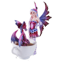 Amy Brown Get Out of My Tub Cup Fairy Dragon Fantasy Art Figurine Collectible 6.25 inch