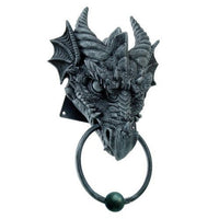 Horned Dragon Head Door Knocker Home Decor Figurine