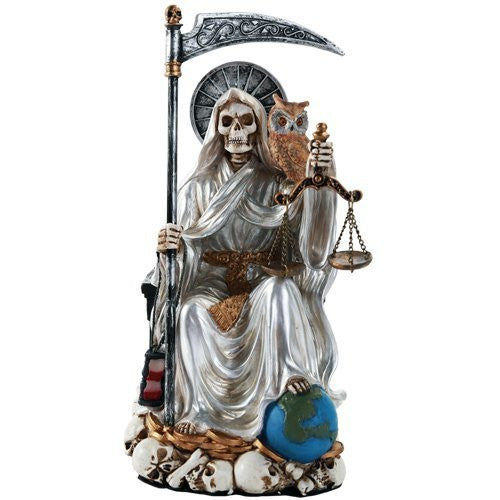 Santa Muerte Saint of Holy Death Seated Religious Statue 9 Inch ...